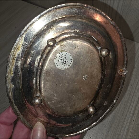 Vtg Handmade Engraved Silverplated Lided Trinket Box Iternational Silver Co - Picture 11 of 11